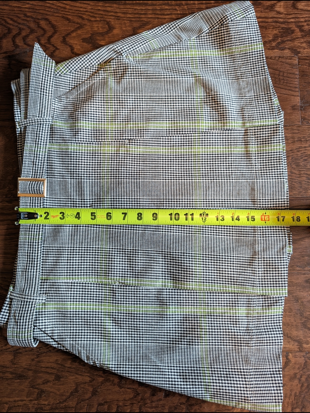 Free Assembly Cotton Plaid Pleated Skirt - Picture 7 of 8